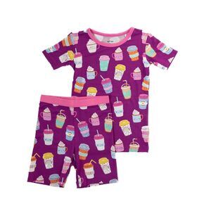 Little Sleepies I Love You A Latte Short Pajama Set 18/24M GUC